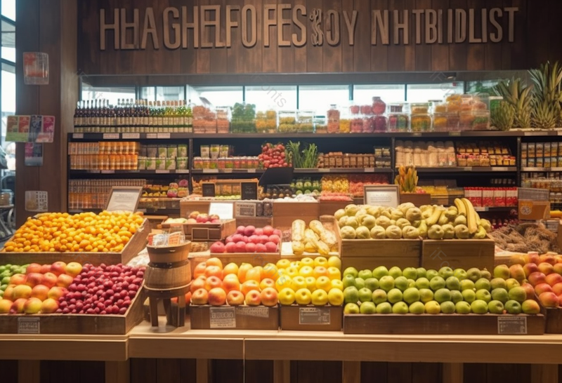 健康食品店的新鲜有机水果蔬菜和散装食品商店广告背景,高清,摄影图,摄影图片,图片大全,摄影图免费下载